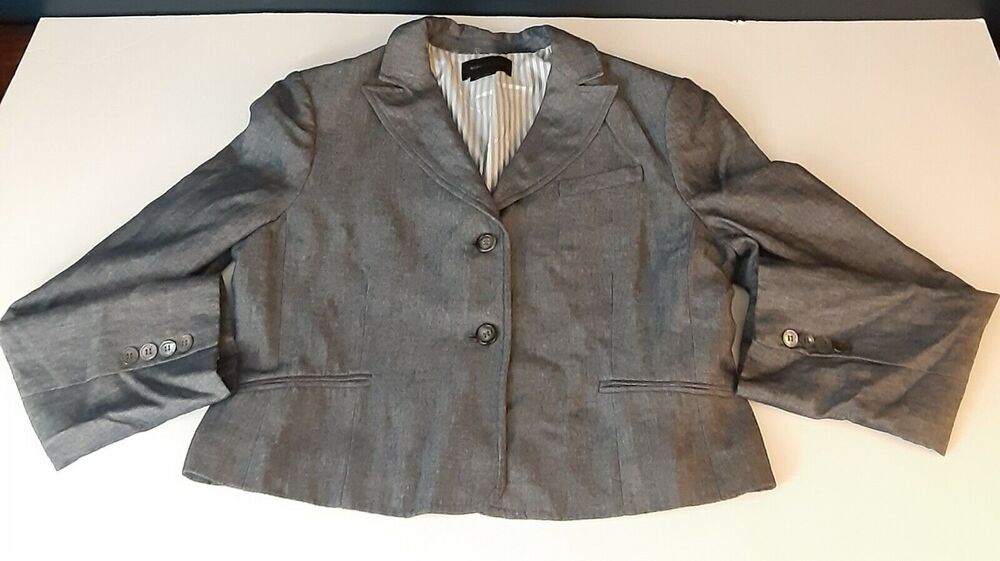 BCBG Linen/Cotton Blazer Structured Career Lightweight READ